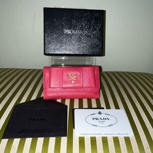 Prada Red Wallet/Key Holder